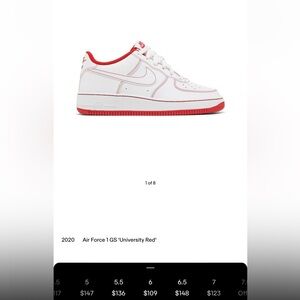 Nike Air Force 1 GS 'University Red' Sneakers